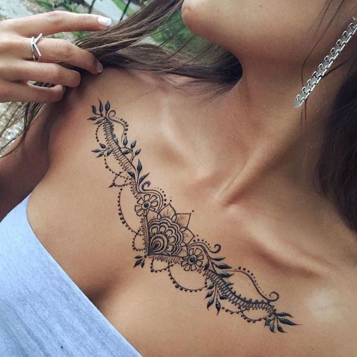 Chest Tattoo Designs for Girls
