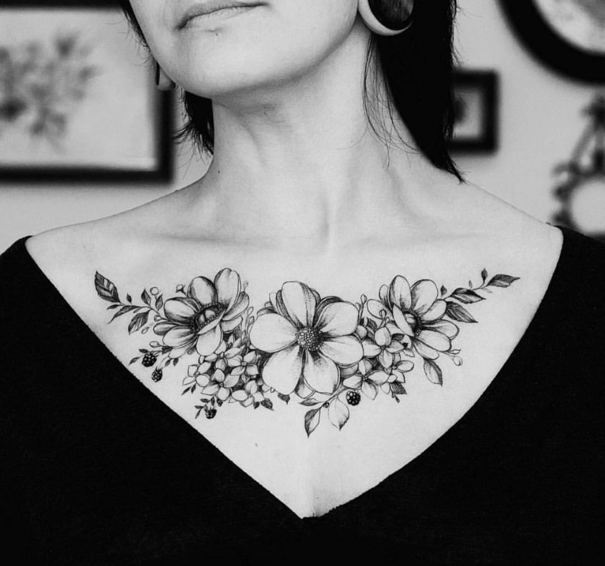 Chest Tattoo Designs for Girls