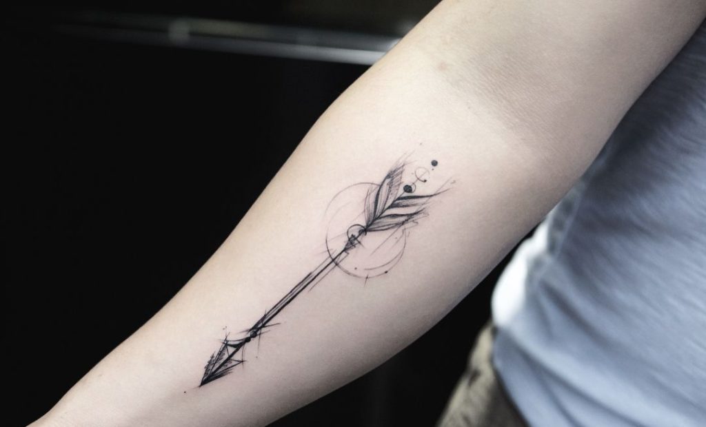 Arrow Tattoo with Compass - wide 7