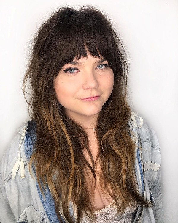 Long Hairstyles with Bangs for Round Faces