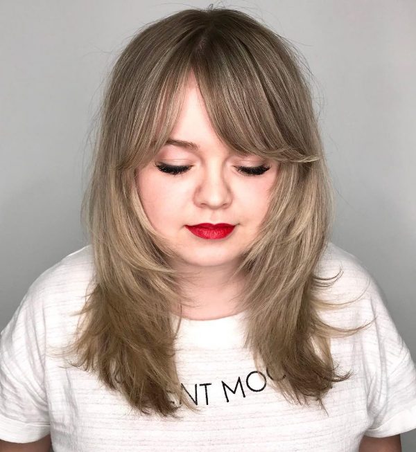 Wispy Bangs Hairstyles for Round Faces